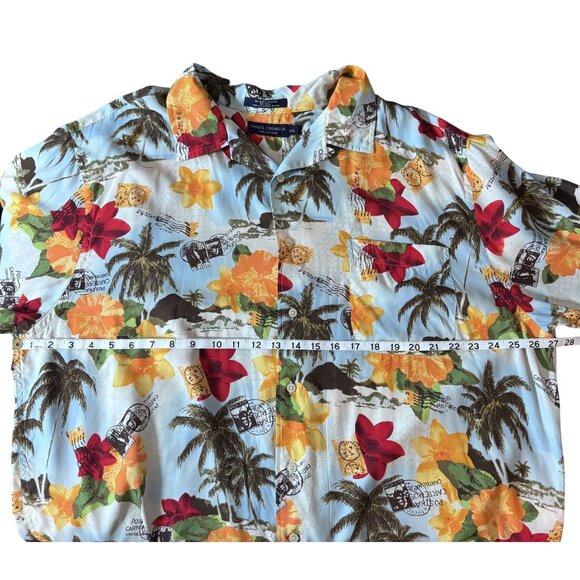 Hawaiian Mens Floral Print Short Sleeve button up Shirt Size XL - Picture 5 of 7
